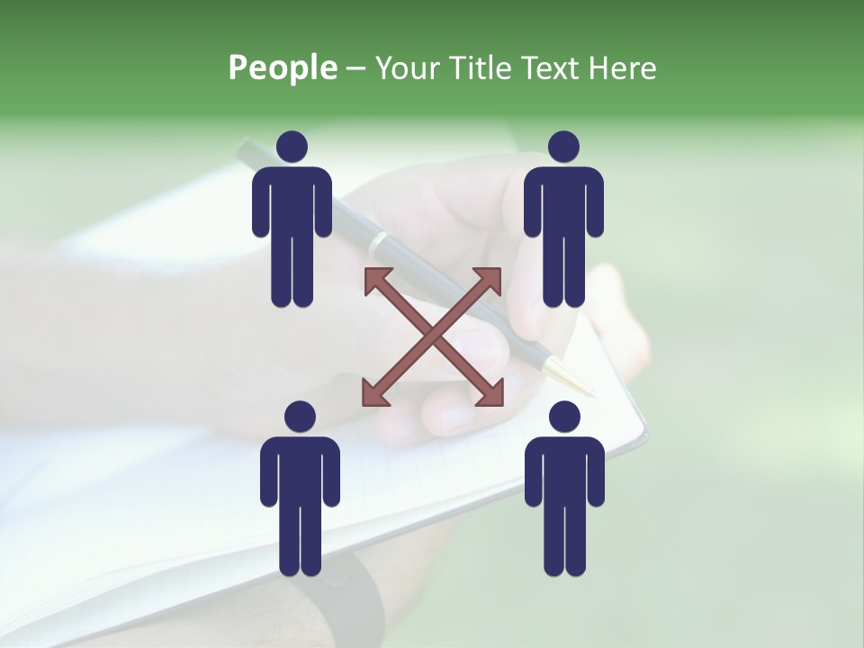 A Person Writing On A Notebook With A Pen PowerPoint Template