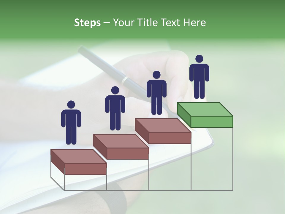 A Person Writing On A Notebook With A Pen PowerPoint Template