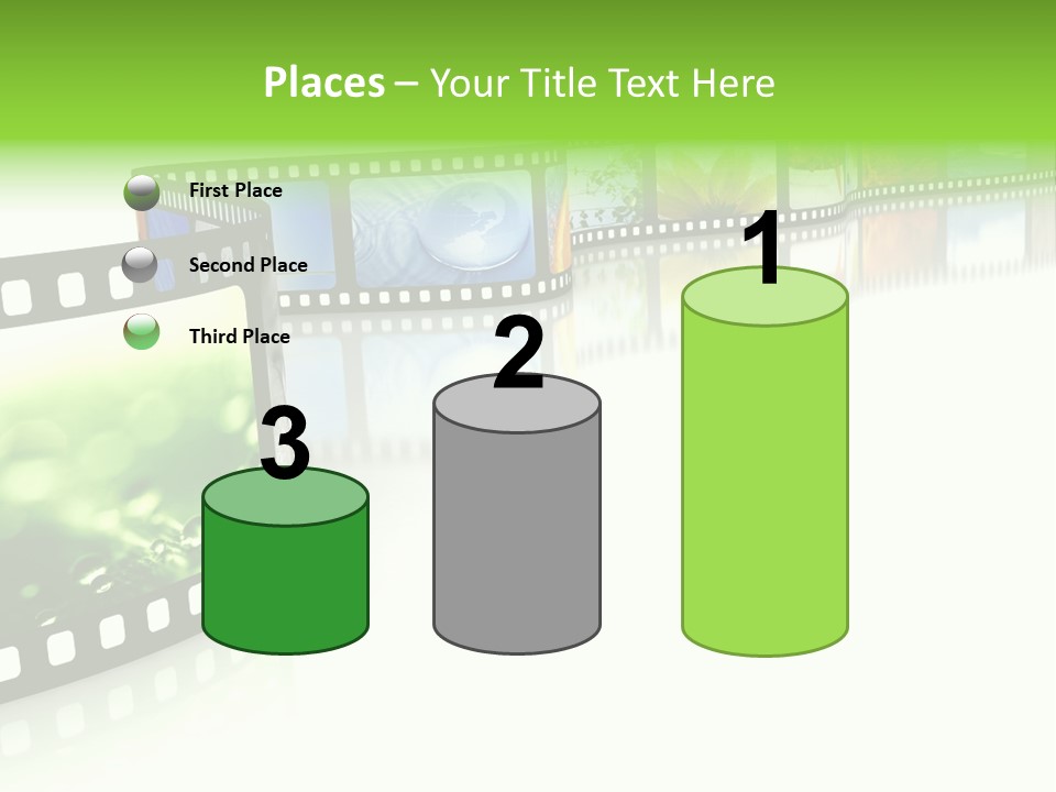 A Film Strip With Pictures On It PowerPoint Template