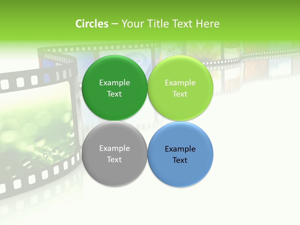 A Film Strip With Pictures On It PowerPoint Template