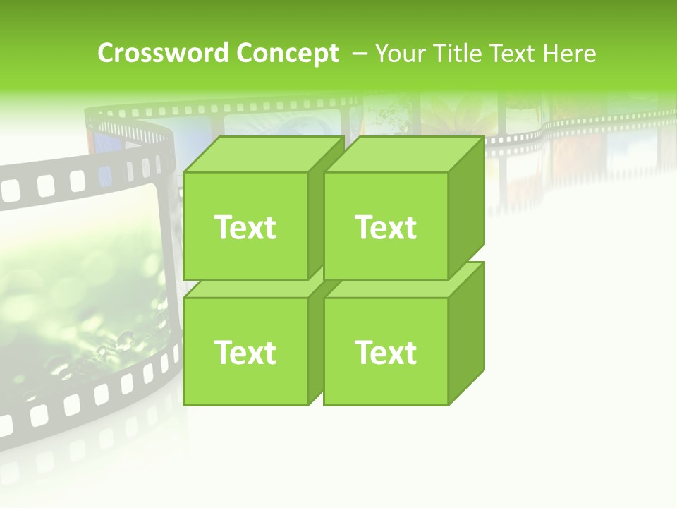 A Film Strip With Pictures On It PowerPoint Template