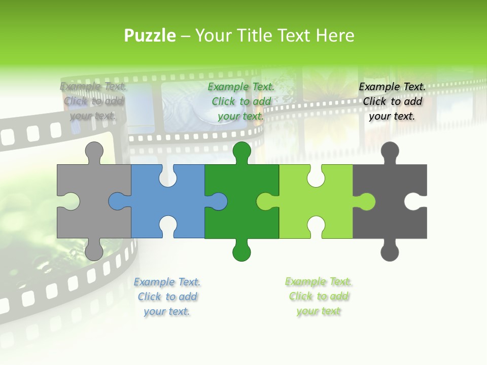 A Film Strip With Pictures On It PowerPoint Template