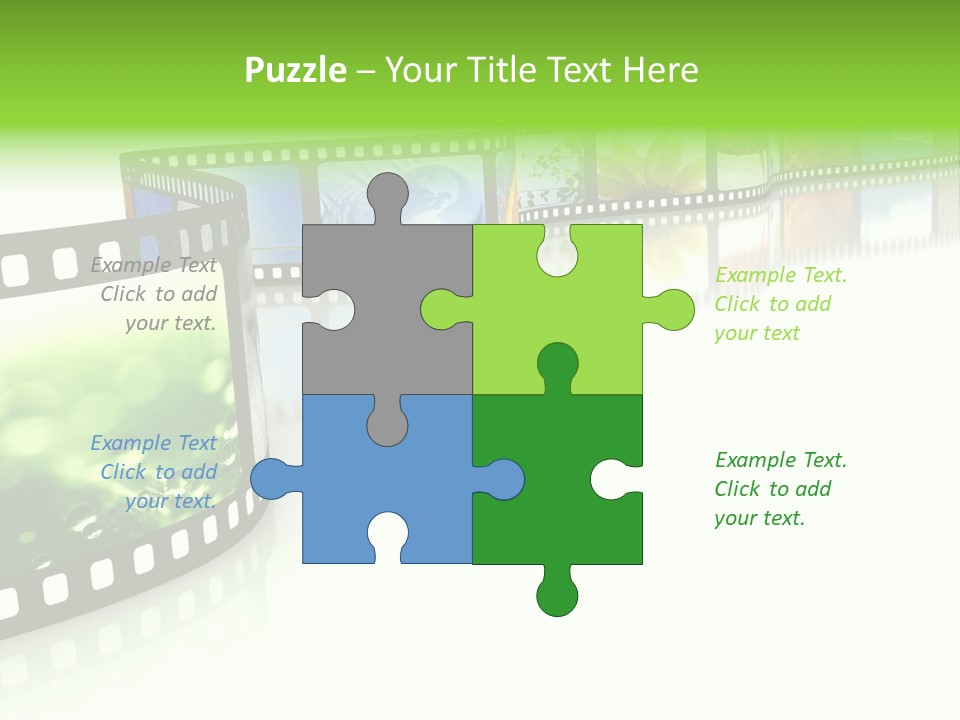 A Film Strip With Pictures On It PowerPoint Template