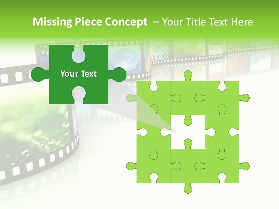 A Film Strip With Pictures On It PowerPoint Template