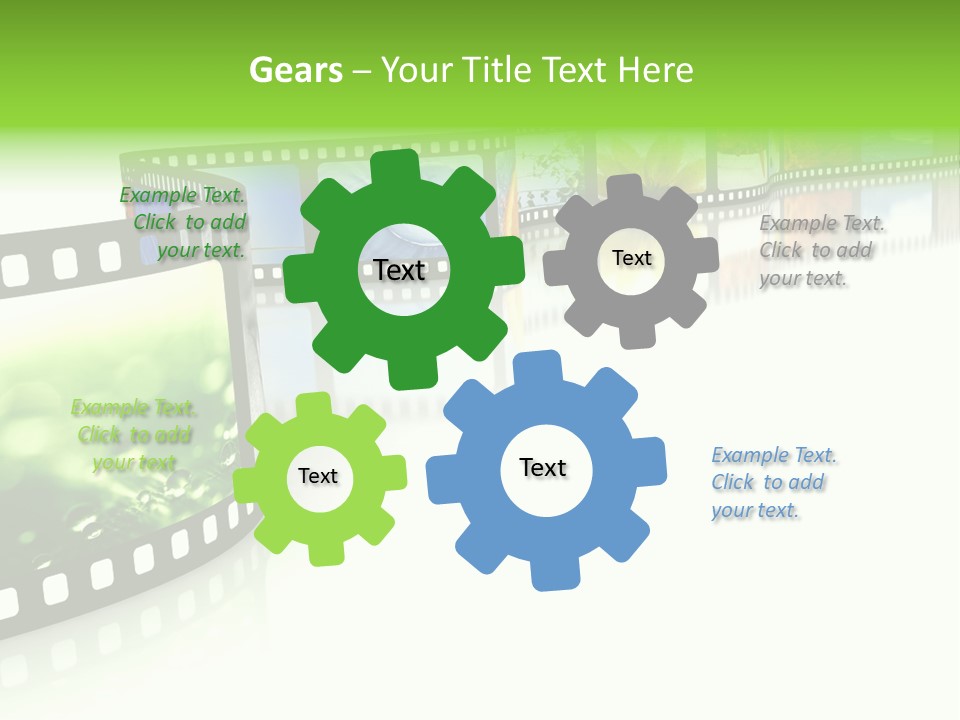 A Film Strip With Pictures On It PowerPoint Template