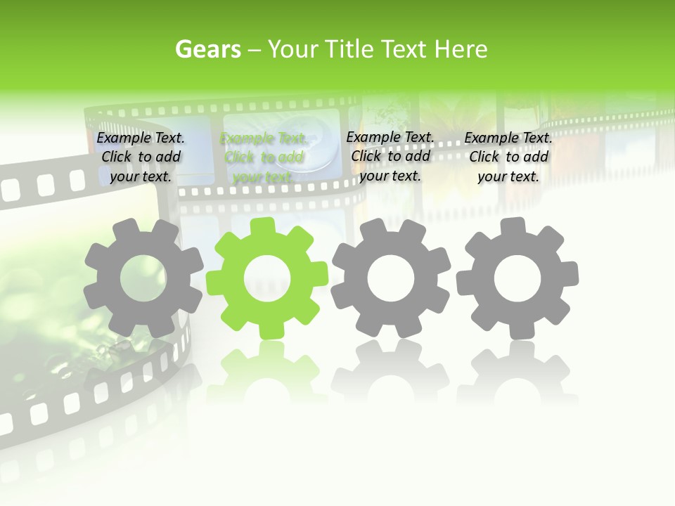 A Film Strip With Pictures On It PowerPoint Template