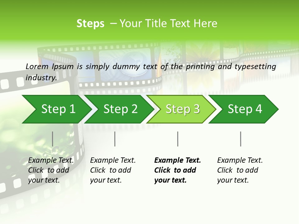 A Film Strip With Pictures On It PowerPoint Template
