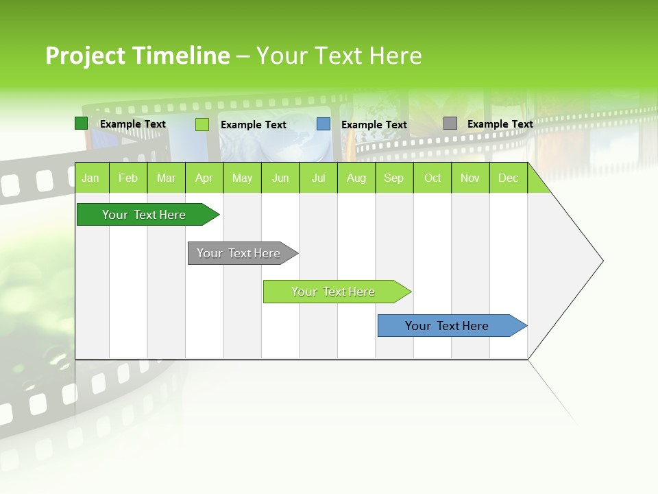 A Film Strip With Pictures On It PowerPoint Template