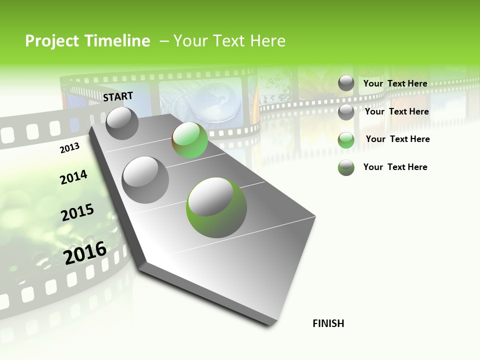 A Film Strip With Pictures On It PowerPoint Template