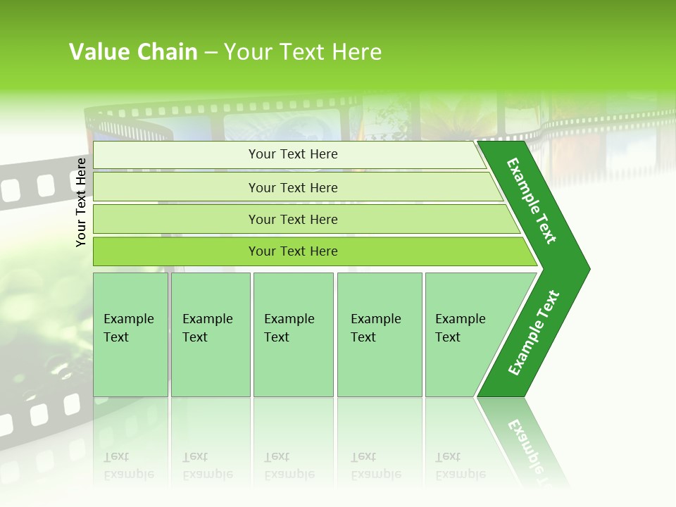 A Film Strip With Pictures On It PowerPoint Template