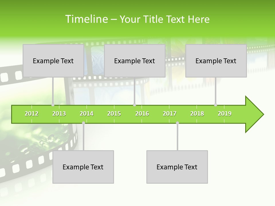 A Film Strip With Pictures On It PowerPoint Template