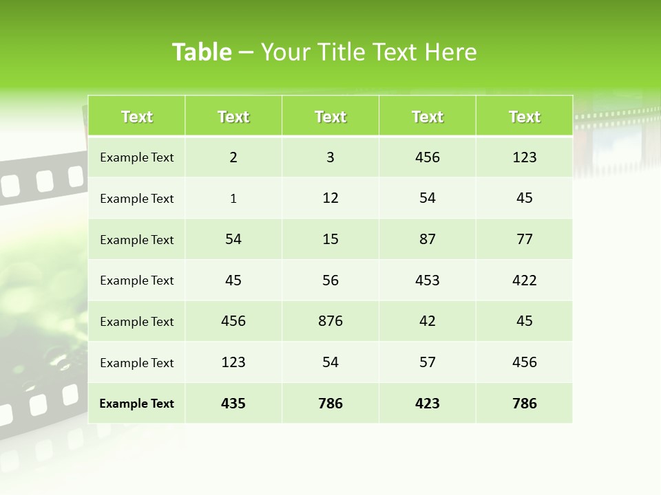 A Film Strip With Pictures On It PowerPoint Template