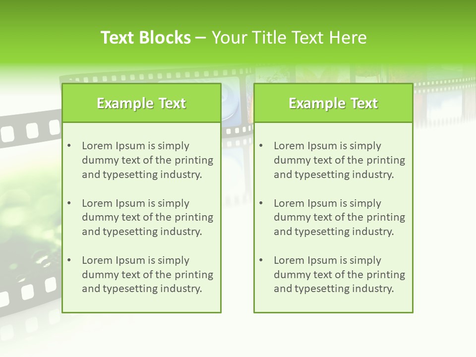 A Film Strip With Pictures On It PowerPoint Template