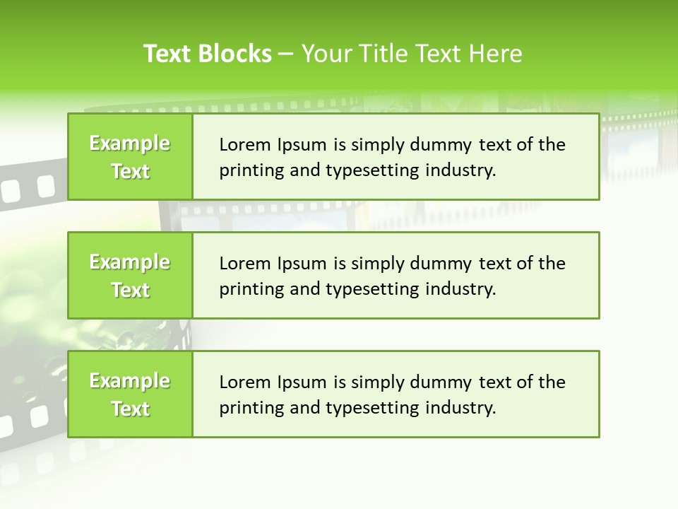 A Film Strip With Pictures On It PowerPoint Template