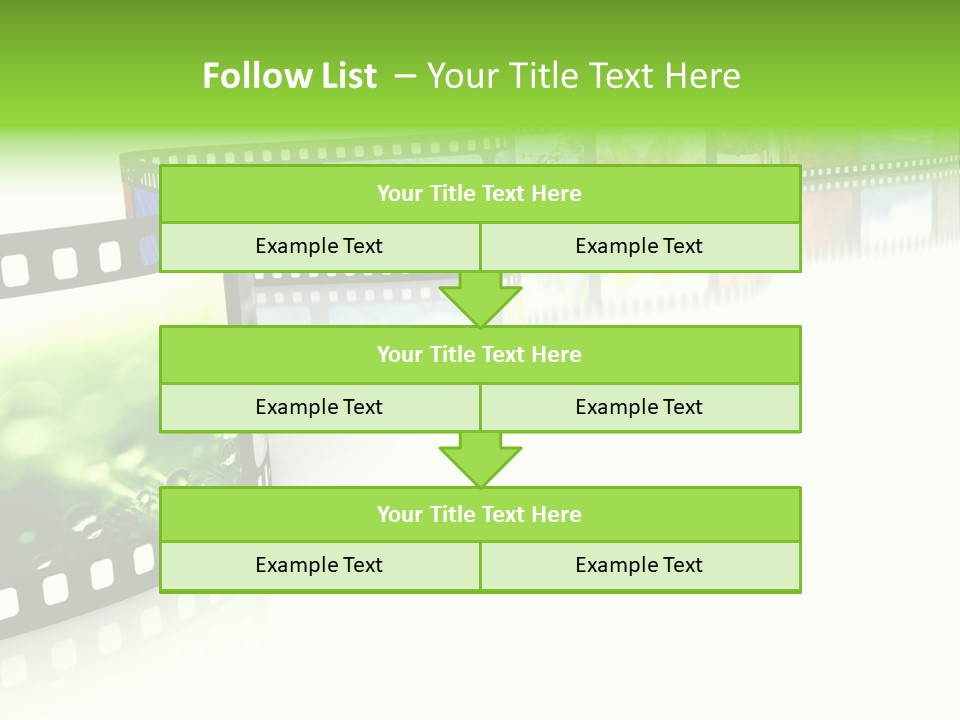 A Film Strip With Pictures On It PowerPoint Template