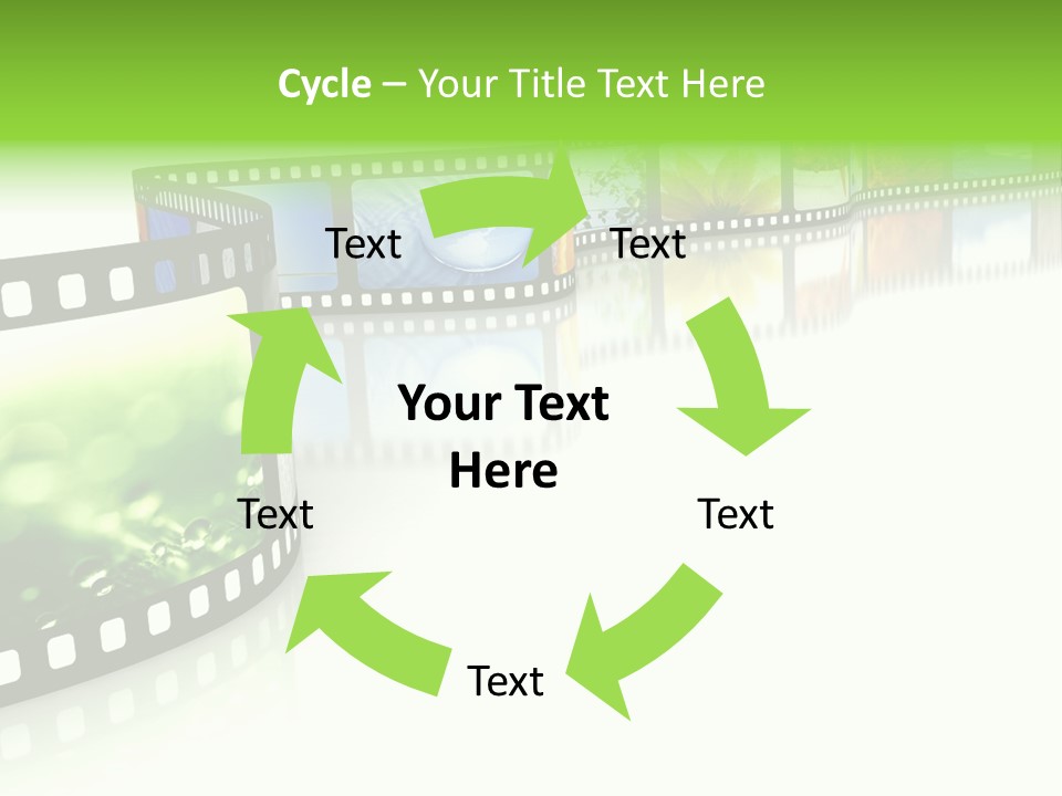 A Film Strip With Pictures On It PowerPoint Template