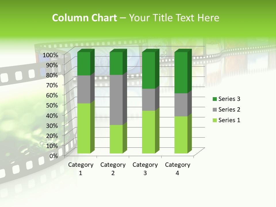 A Film Strip With Pictures On It PowerPoint Template