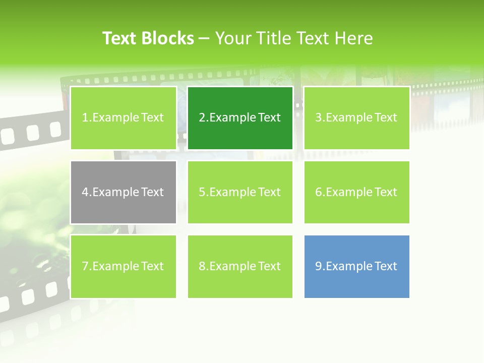A Film Strip With Pictures On It PowerPoint Template