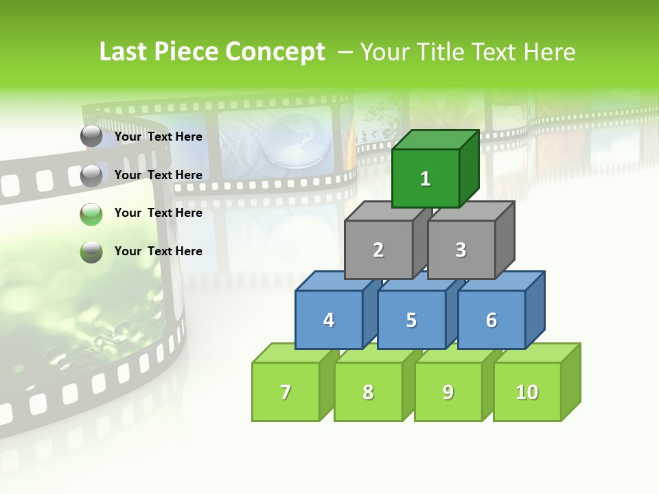 A Film Strip With Pictures On It PowerPoint Template
