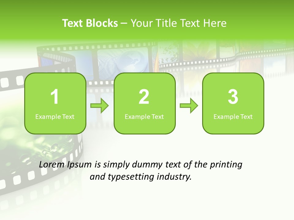 A Film Strip With Pictures On It PowerPoint Template
