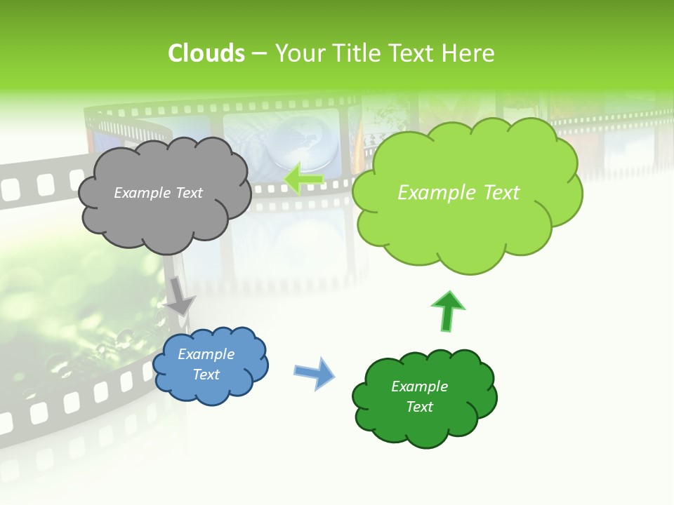 A Film Strip With Pictures On It PowerPoint Template