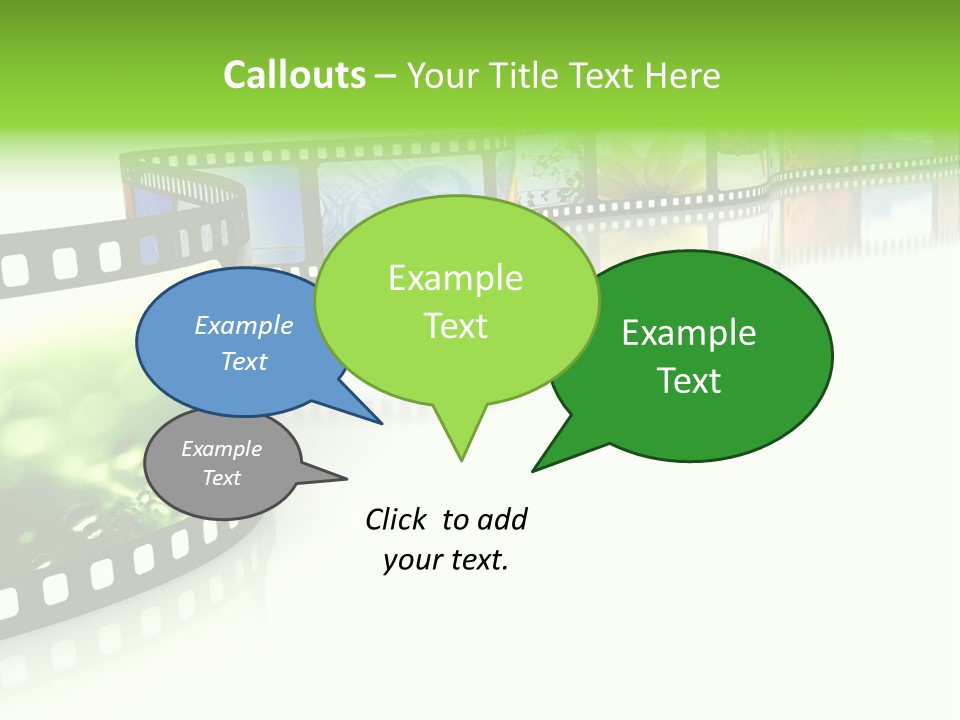 A Film Strip With Pictures On It PowerPoint Template