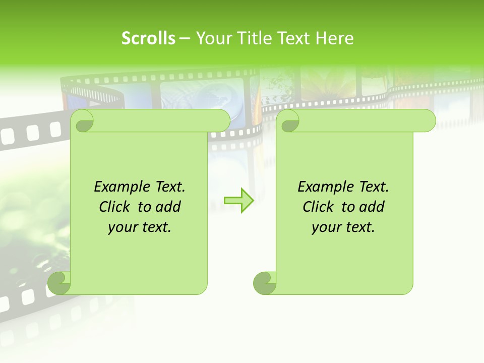 A Film Strip With Pictures On It PowerPoint Template