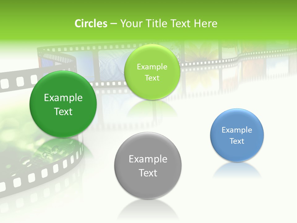 A Film Strip With Pictures On It PowerPoint Template