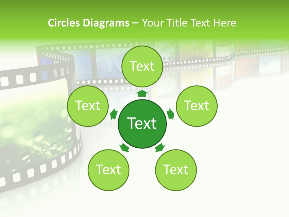 A Film Strip With Pictures On It PowerPoint Template