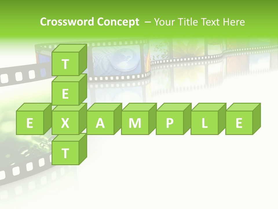 A Film Strip With Pictures On It PowerPoint Template
