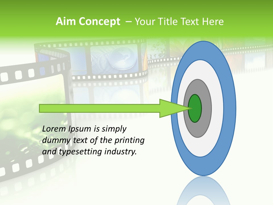 A Film Strip With Pictures On It PowerPoint Template