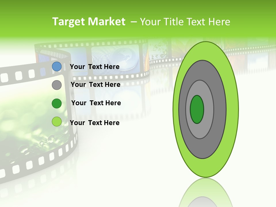 A Film Strip With Pictures On It PowerPoint Template