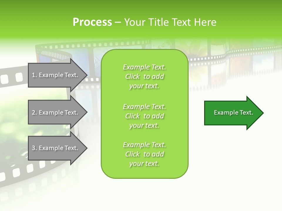 A Film Strip With Pictures On It PowerPoint Template