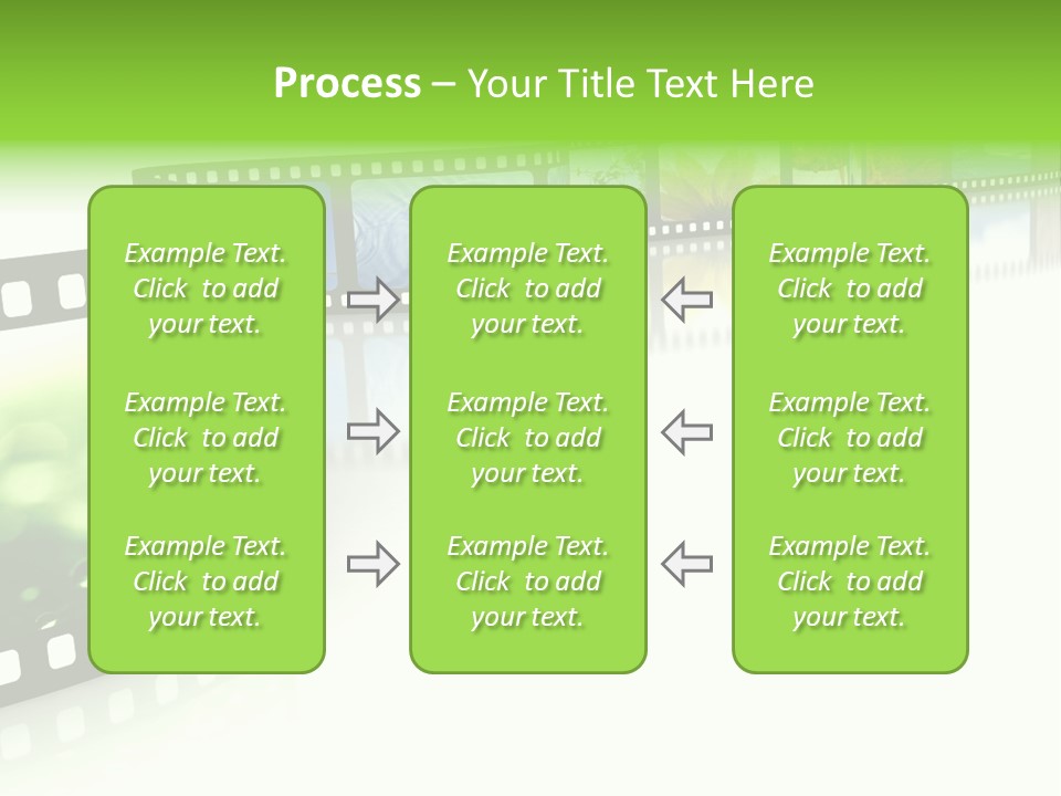 A Film Strip With Pictures On It PowerPoint Template