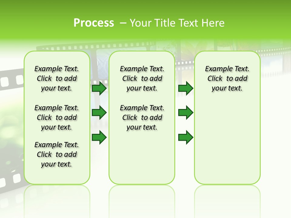 A Film Strip With Pictures On It PowerPoint Template