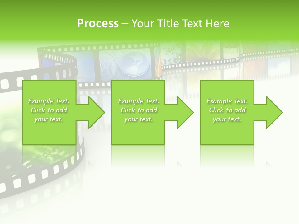A Film Strip With Pictures On It PowerPoint Template