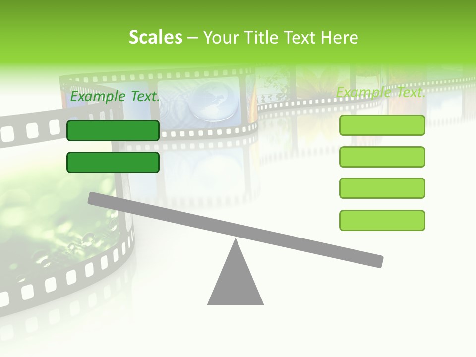 A Film Strip With Pictures On It PowerPoint Template
