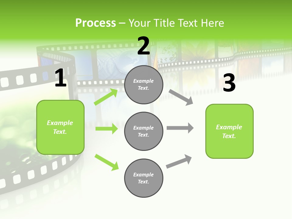 A Film Strip With Pictures On It PowerPoint Template