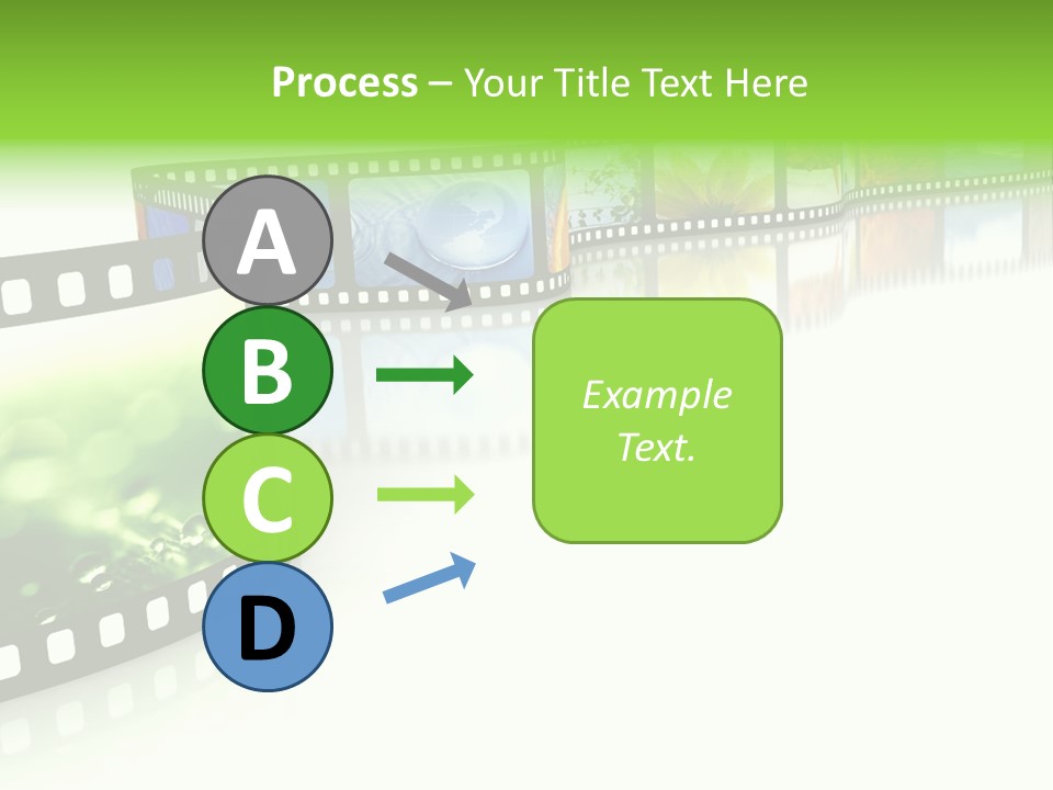 A Film Strip With Pictures On It PowerPoint Template