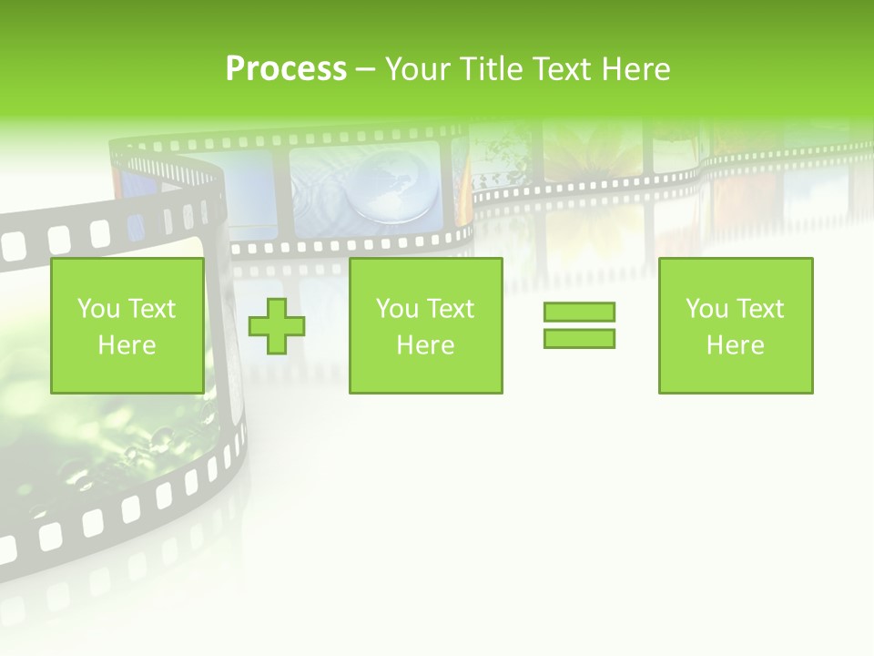 A Film Strip With Pictures On It PowerPoint Template