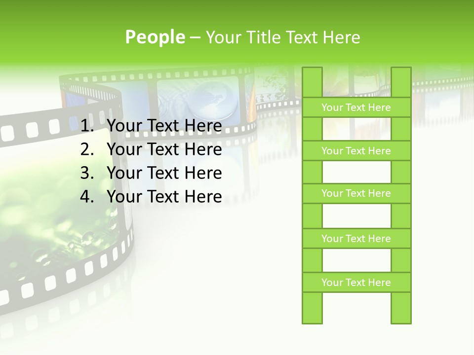 A Film Strip With Pictures On It PowerPoint Template