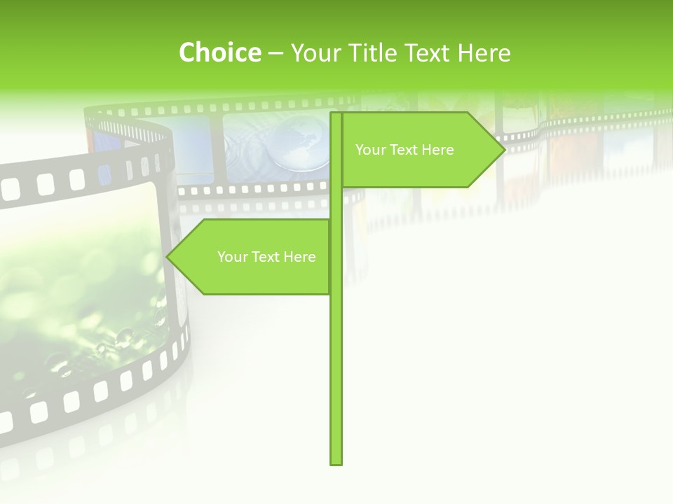 A Film Strip With Pictures On It PowerPoint Template