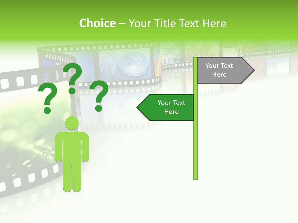 A Film Strip With Pictures On It PowerPoint Template