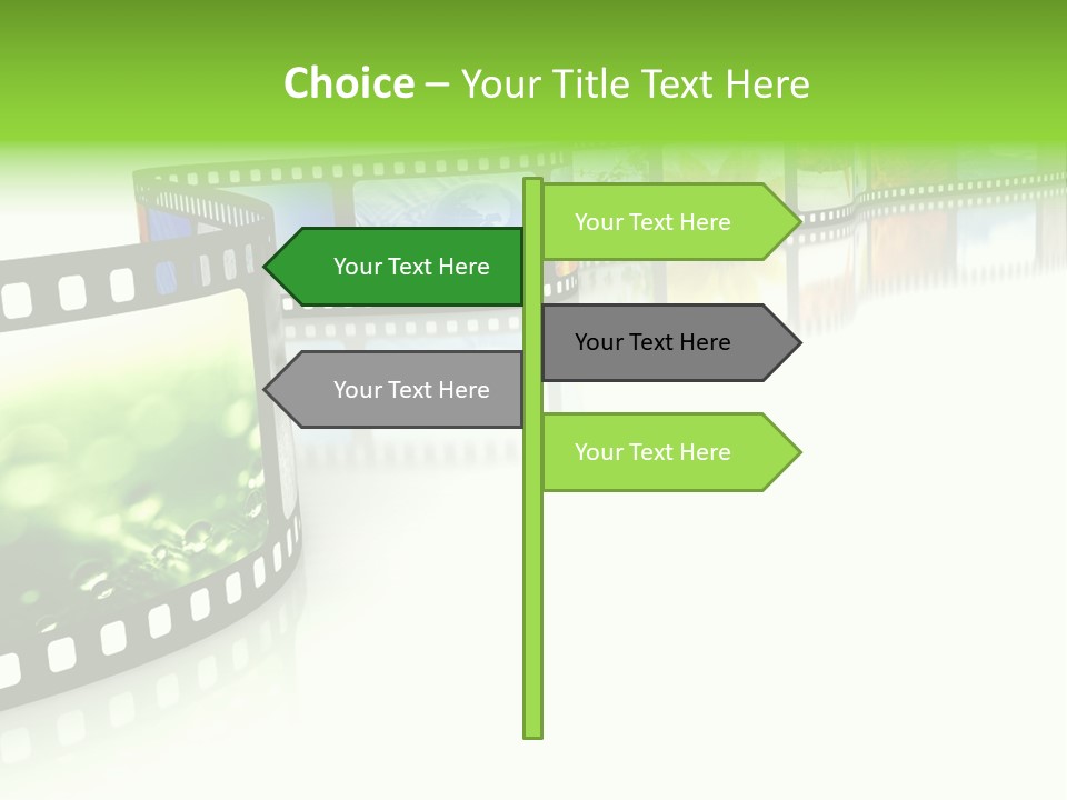 A Film Strip With Pictures On It PowerPoint Template