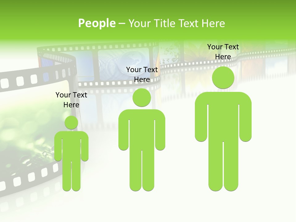 A Film Strip With Pictures On It PowerPoint Template