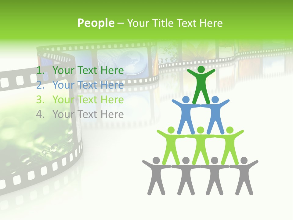 A Film Strip With Pictures On It PowerPoint Template