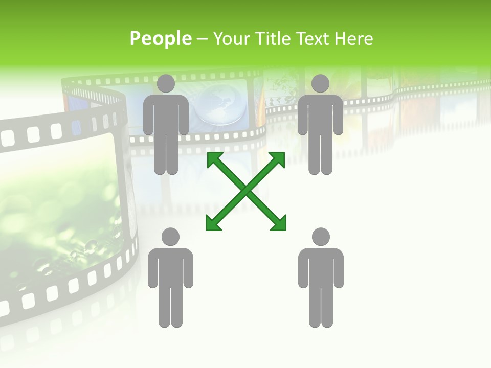 A Film Strip With Pictures On It PowerPoint Template