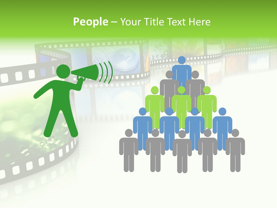 A Film Strip With Pictures On It PowerPoint Template