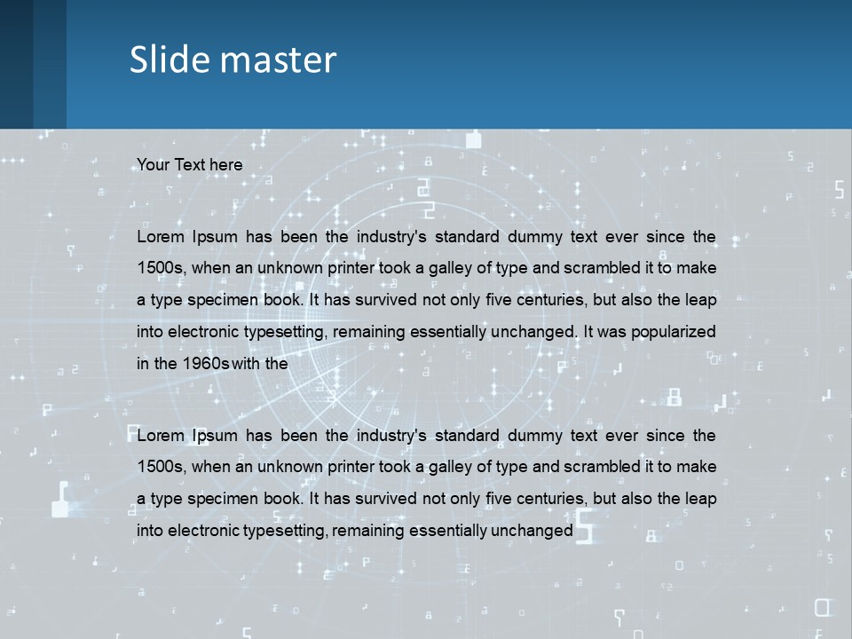 A Blue And Black Abstract Background With Numbers PowerPoint Template