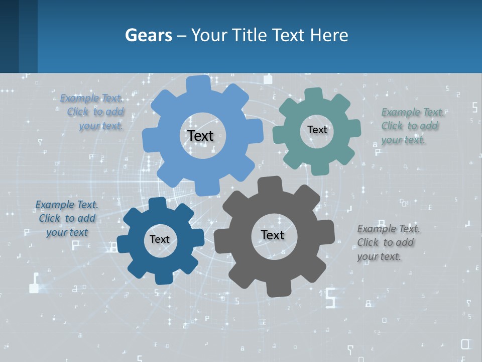 A Blue And Black Abstract Background With Numbers PowerPoint Template